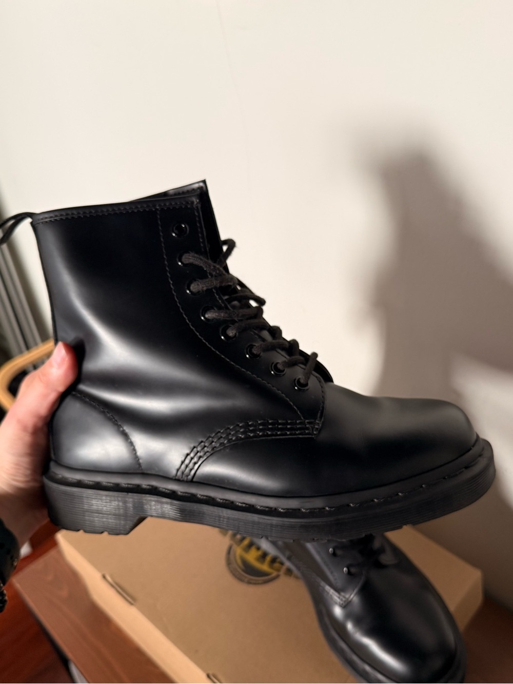 Dr. Martens 1460 Mono Black Combat Boots US 8 Like New